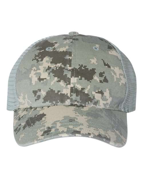 Garment Washed Printed Trucker Cap